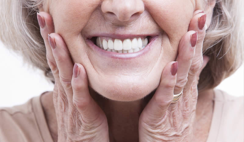 woman with denture